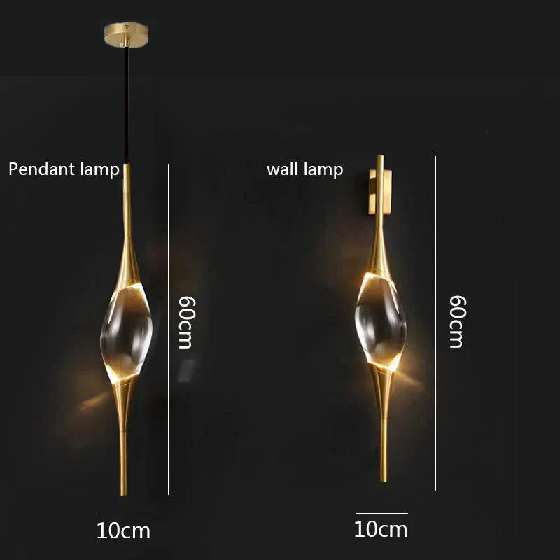 Afralia™ Crystal Copper Wall Sconce for Dining Room, Living Room, and Bar