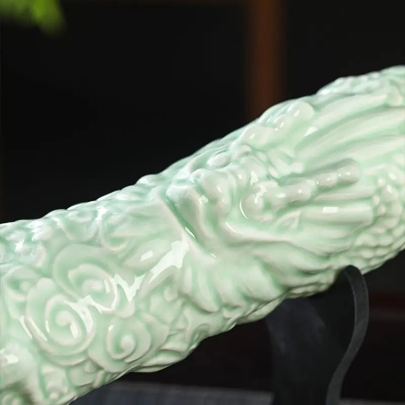 Afralia™ Dragon Patterned Ceramic Wine Bottles, Racks & Ornaments