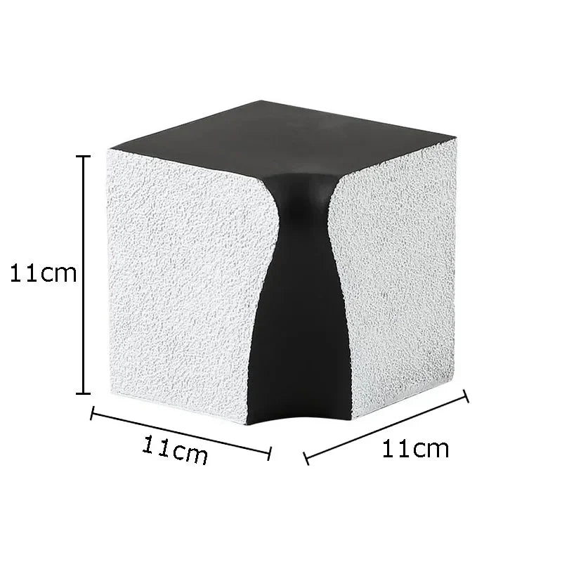 Afralia™ Geometric Resin Block Abstract Sculpture Desk Decoration Ornaments Cube Aesthetic Artwork