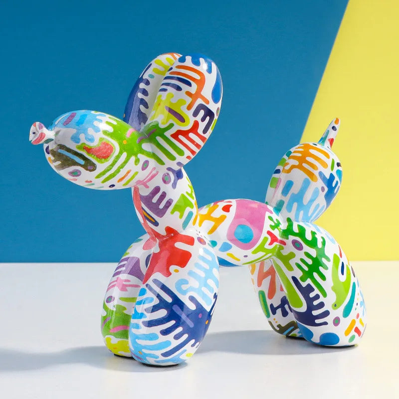 Afralia™ Balloon Dog Sculpture: Pop Art Decorative Figure for Home - Animal Statue