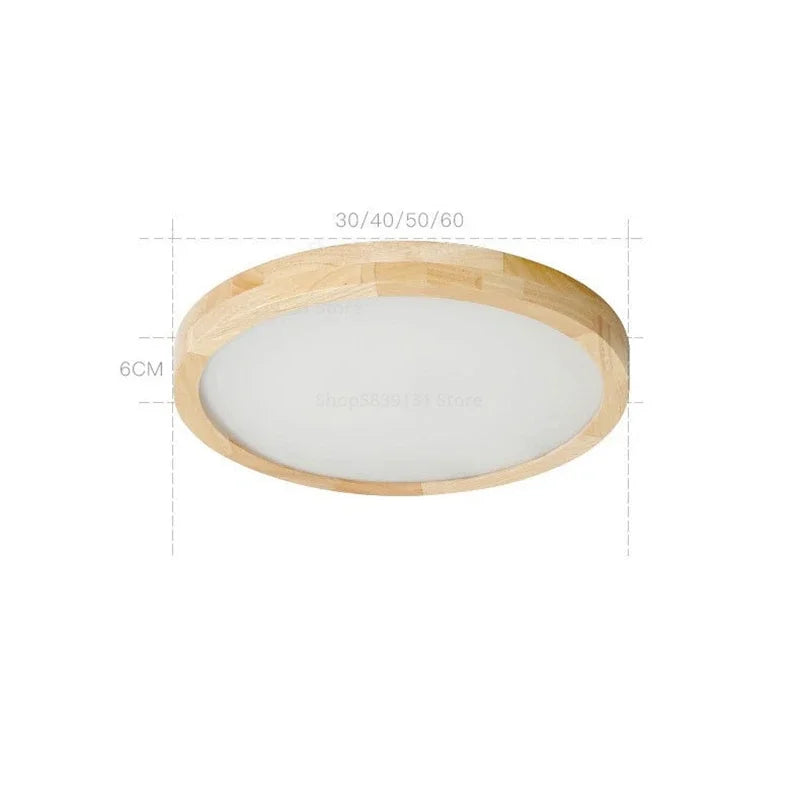 Afralia™ Modern Wood Art LED Ceiling Lights Ultra-thin Kitchen Hall Decoration Lighting