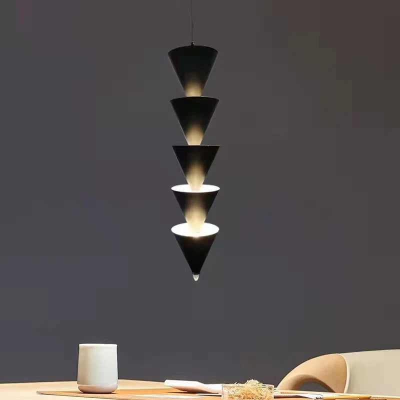 Afralia™ Gold Black Cone LED Pendant Lamp for Stylish Home and Shop Lighting