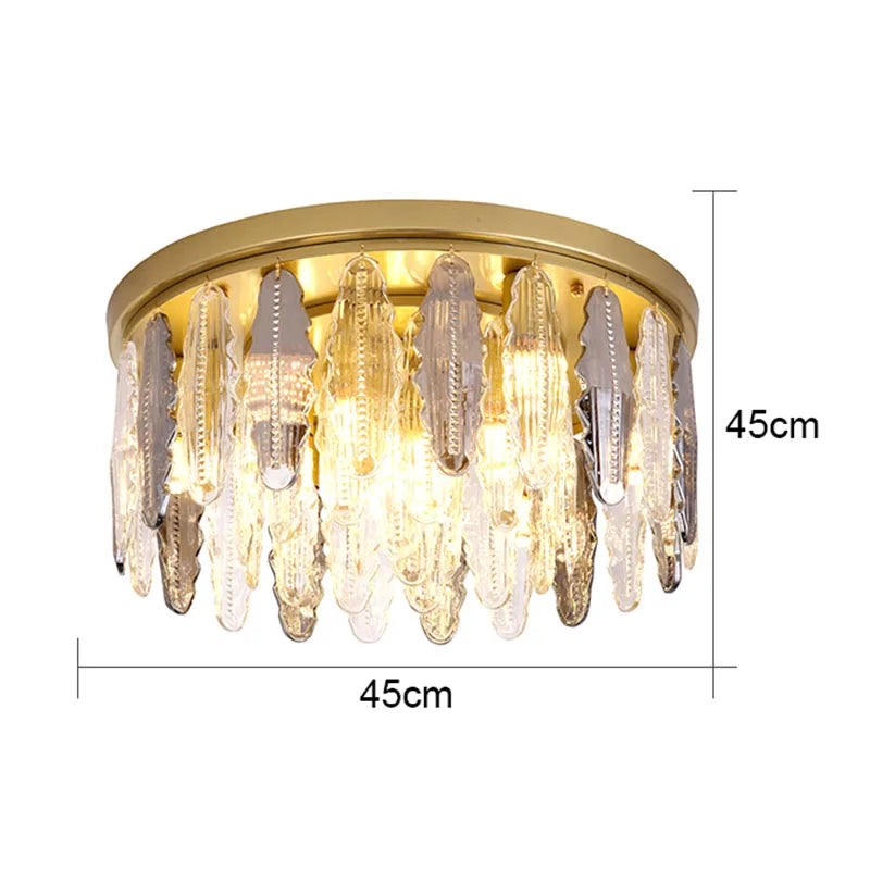 Afralia™ Crystal Ceiling Chandelier LED Lighting for Modern Minimalist Light Luxury Living Room