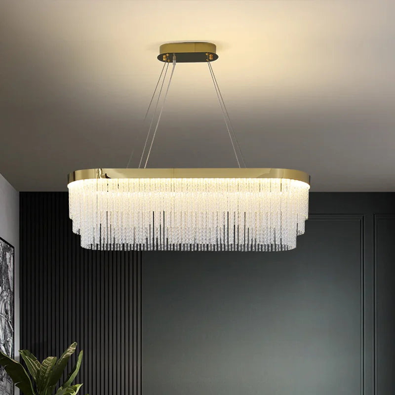 Afralia™ Crystal Luxury Hanging Ceiling Lamps LED Chandelier for Living Room Decor