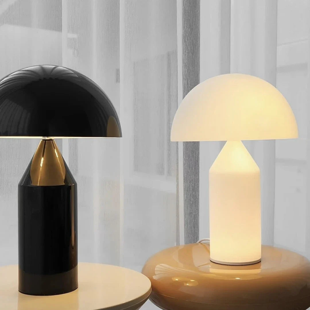 Afralia™ Mushroom Design LED Desk Lamp: Modern White Glass Bedside Table Light
