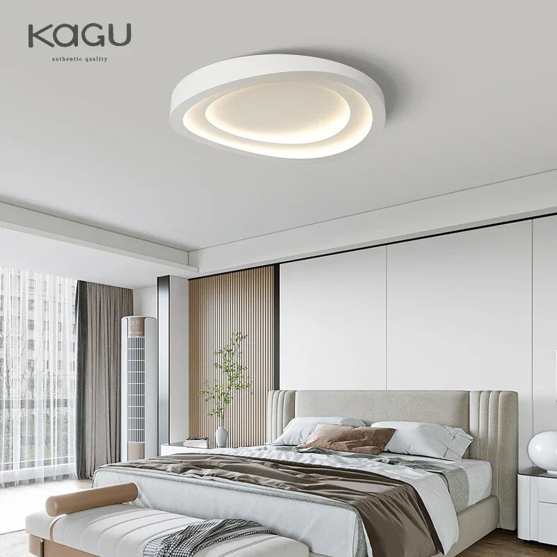 Afralia™ LED Round Ceiling Lamp with Remote Control Dimming for Modern Indoor Lighting
