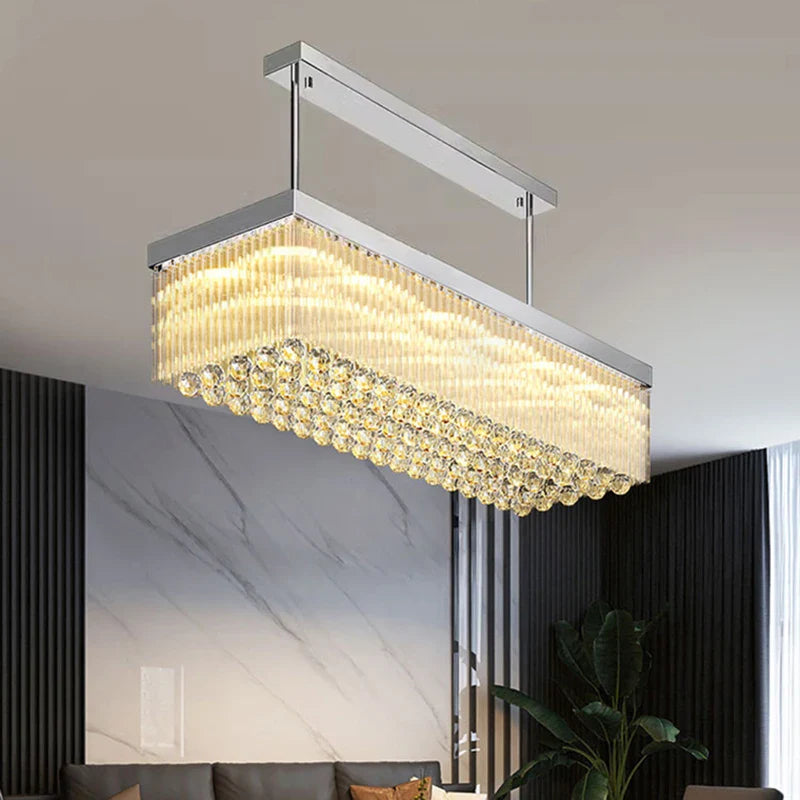 Afralia™ Crystal Chandelier: Luxury Living Room & Dining Room Pendant Lamp