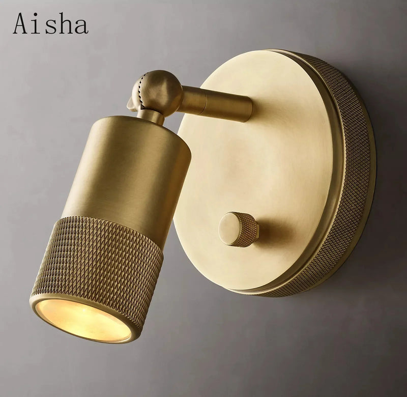 Afralia™ Minimalist Wall Lamp Sconce Aluminum/Copper/Black/Chrome Adjustable Direction Bedroom Living Room Decor