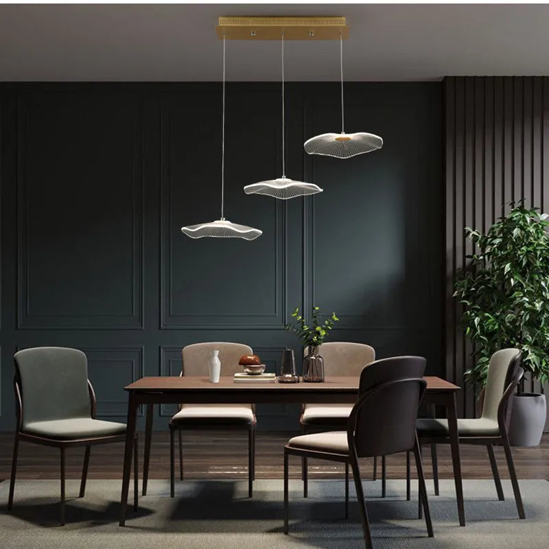 Afralia™ Nordic Lotus Leaf LED Chandelier for Staircase and Living Room