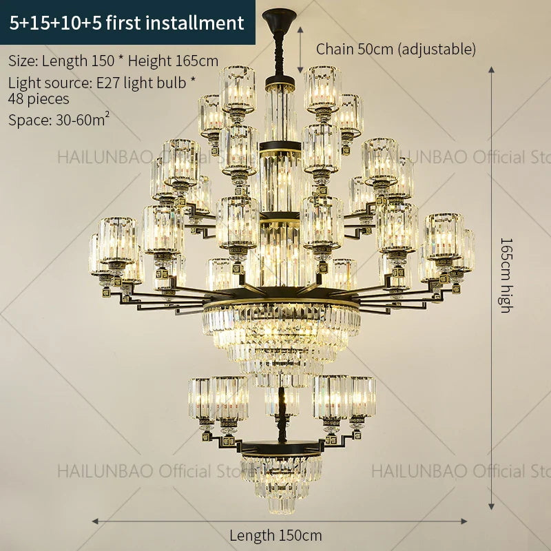 Afralia™ Crystal Chandelier Light: Luxury Living Room Dining Bedroom Airy Elegance