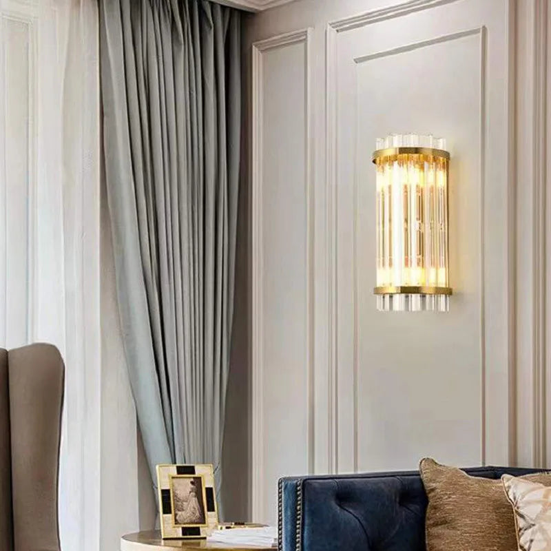 Afralia™ Crystal Luxury Wall Lamp for Modern Bedroom, Living Room, Staircase - LED Indoor Lighting