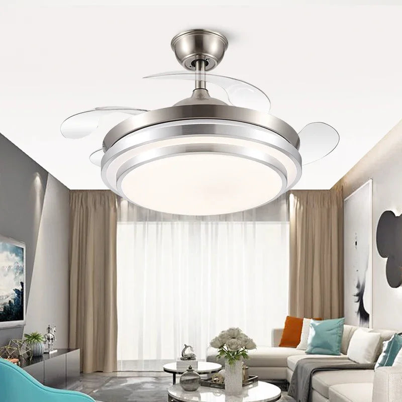 Afralia™ 42" Retractable LED Ceiling Fan, Remote Control, Modern Design