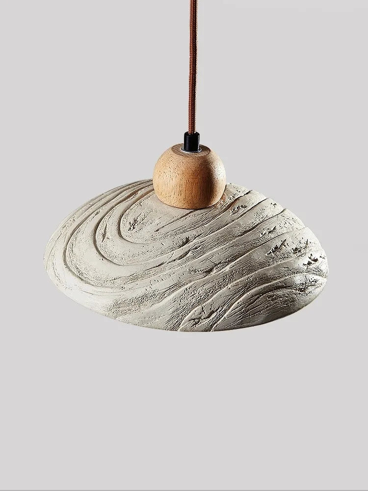 Afralia™ Cement Pendant Chandelier: Wabi-sabi Style Round Dining Table Lighting Fixture