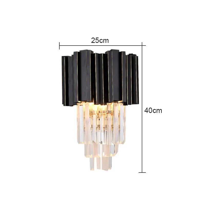 Afralia™ Gold Crystal Wall Lamp with LED Light for Home Lighting Fixtures