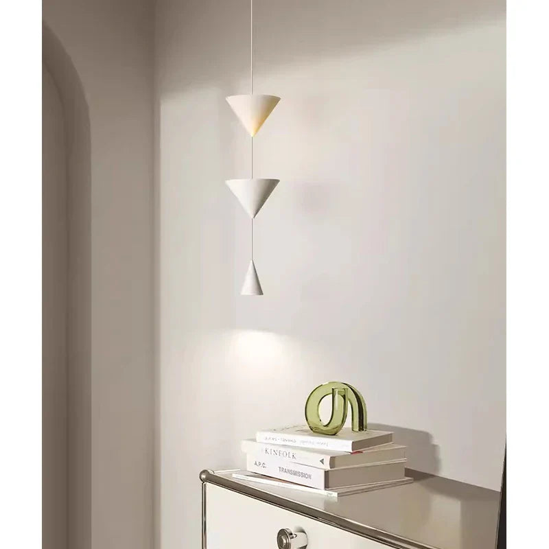 Afralia™ Modern Minimalist Porch Bedroom Lamp Creative Conical Small Chandelier