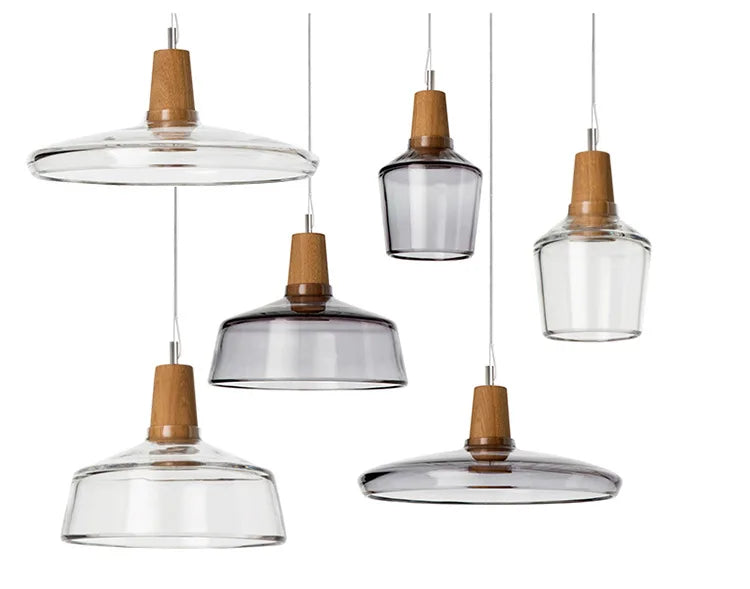 Afralia™ Glass and Wood Pendant Light for Modern American Retro Dining Loft Decor