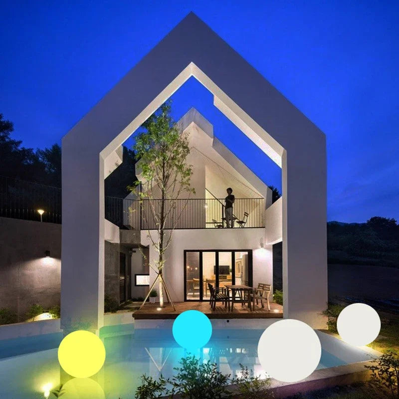 Afralia™ RGB Ball LED Lawn Light with Remote Control for Outdoor Garden Decoration