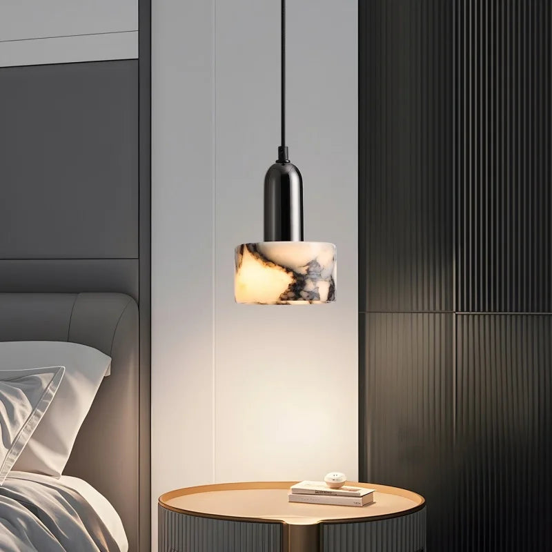 Afralia™ Marble LED Pendant Lights for Bedside Cafe Living Room Kitchen Loft