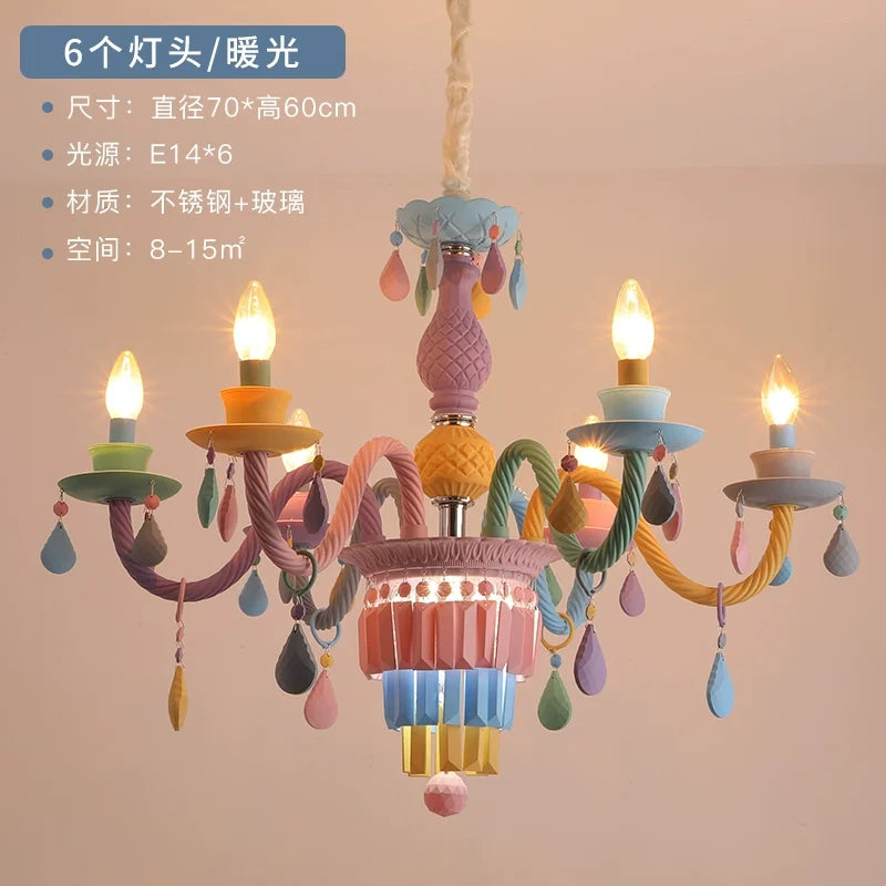 Afralia™ Crystal Chandelier Girl Baby Bedroom Lamp Nordic Princess Room Lighting