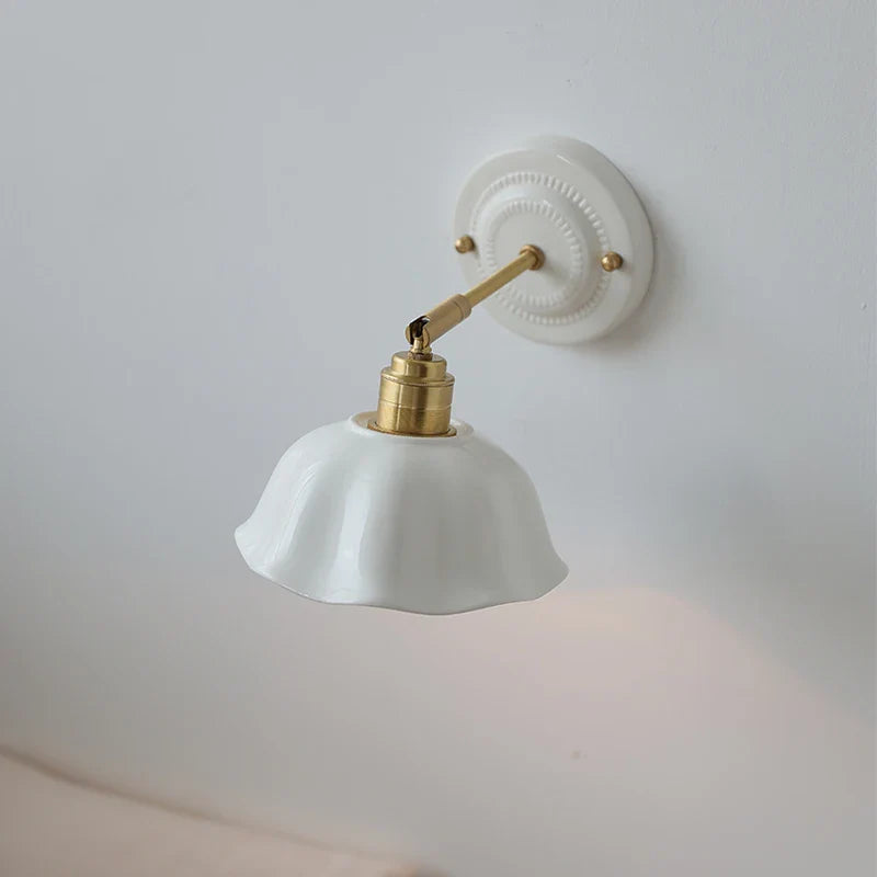 Afralia™ Ceramic LED Wall Sconce: Japanese Vintage Interior Wall Light