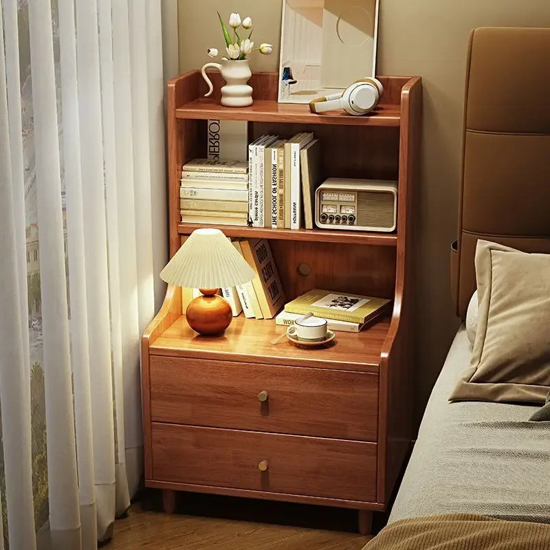 Afralia™ Solid Wood Bedside Tables: Narrow Study & Bedroom Cabinets for Simple Storage & Style