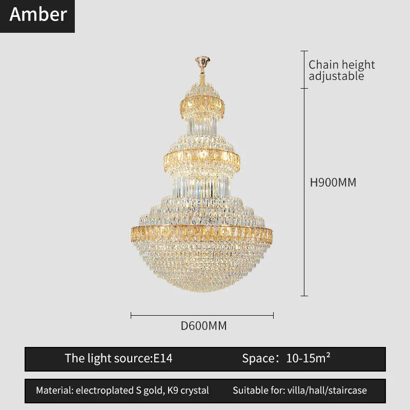 Afralia™ Crystal Chandelier: Luxury Lighting for Villa, Hotel, Office & Exhibitions