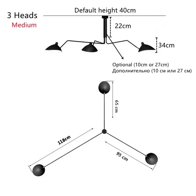 Afralia™ Retro Multi-Head Pendant: Nordic Design Ceiling Light for Modern Living Room LED Lighting