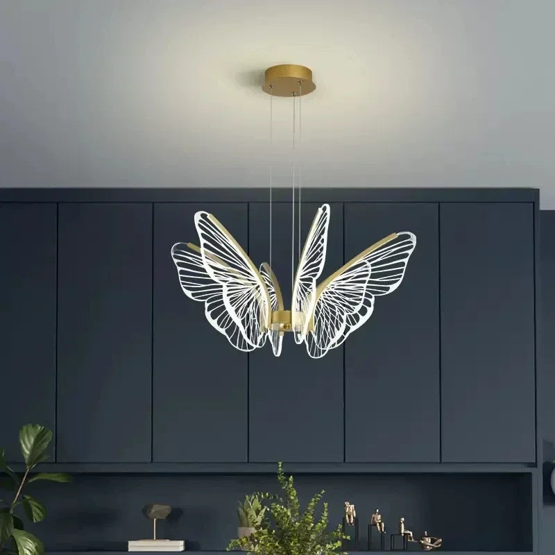 Afralia™ Butterfly Modern Pendant Chandelier for Living Room and Dining Area