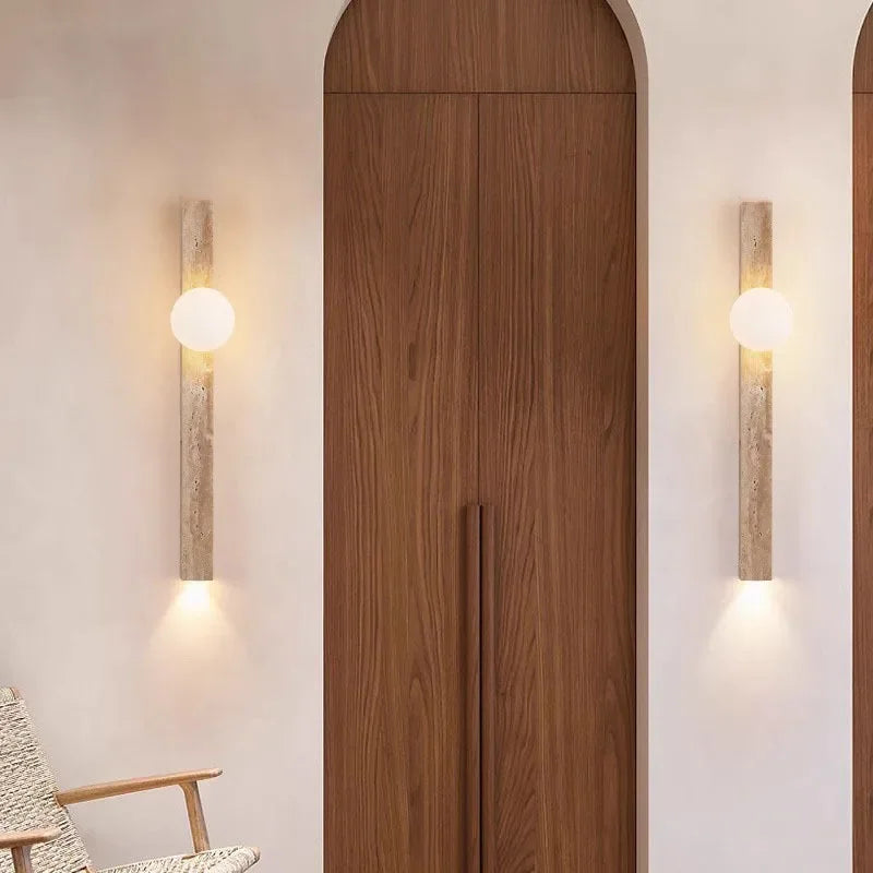 Afralia™ Travertine Wall Lamp Sconce Light for Home Decor & Ambiance