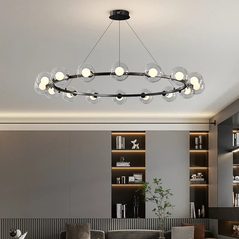 Afralia™ Glass Living Room Chandelier: Luxury Italian Style Ceiling Light for Modern Interior