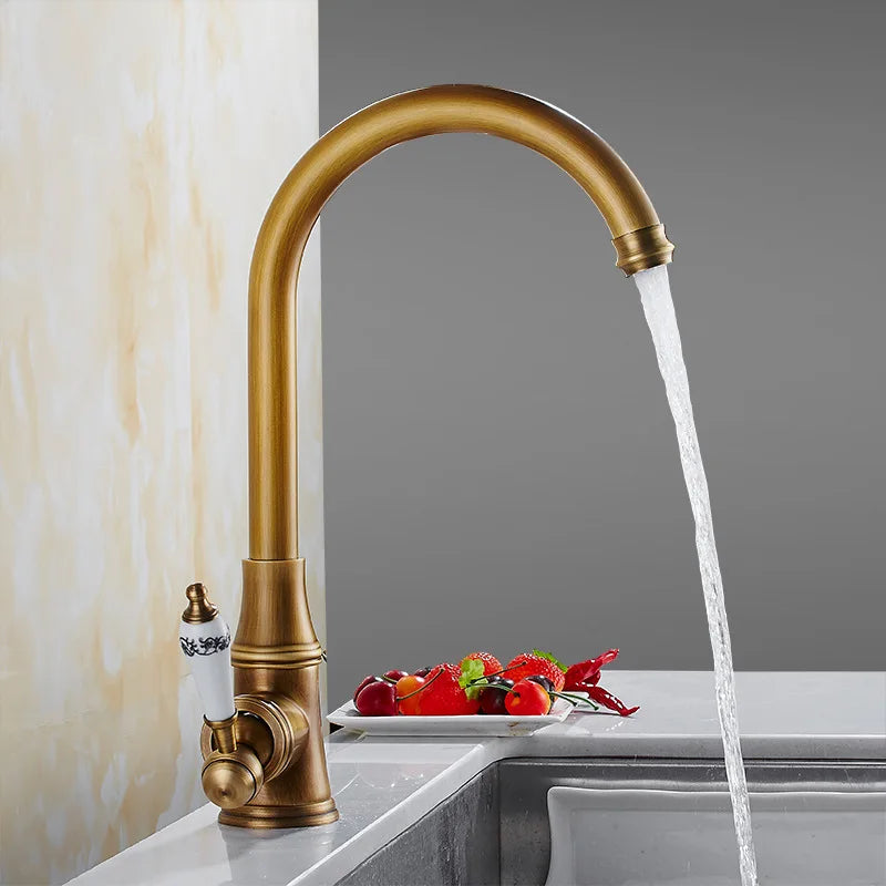 Afralia™ Swivel Kitchen Faucet: Brass Hot/Cold Sink Tap Mixer for Stylish & Functional Design