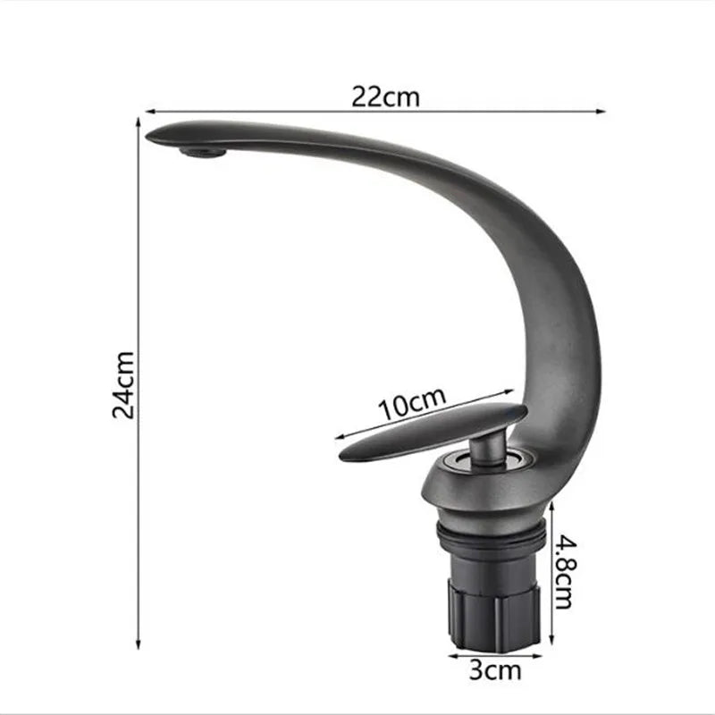 Afralia™ Brushed Gold Basin Faucet - Single Handle Bathroom Sink Faucet