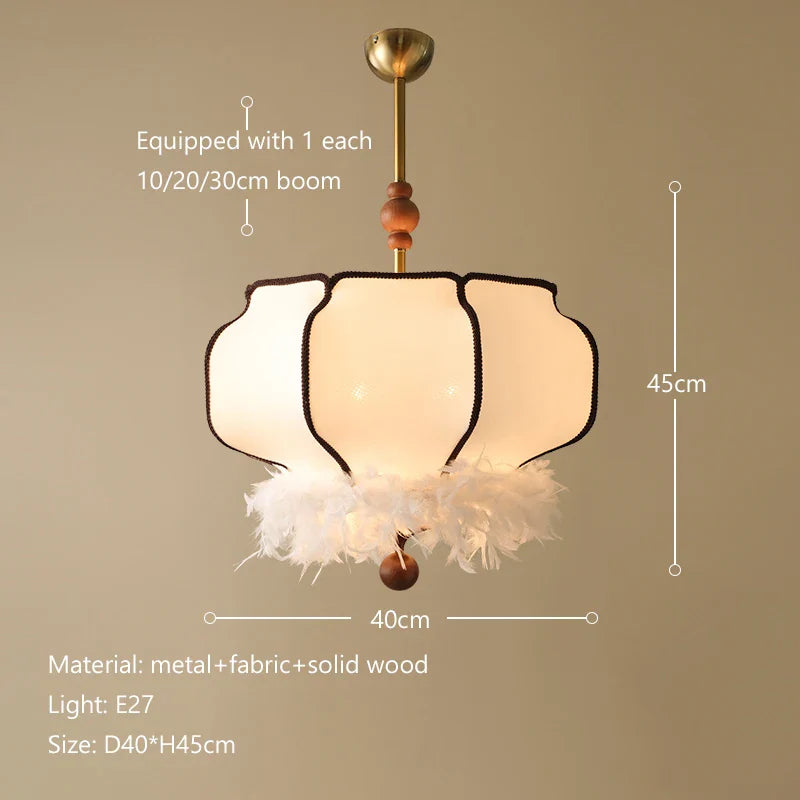 Afralia™ French Vintage Fabric Chandelier Pendant Lamp - LED Hanging Light for Home and Restaurant