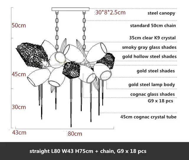 Afralia™ Crystal Duplex Chandelier: Modern Artistic Living Room Lighting