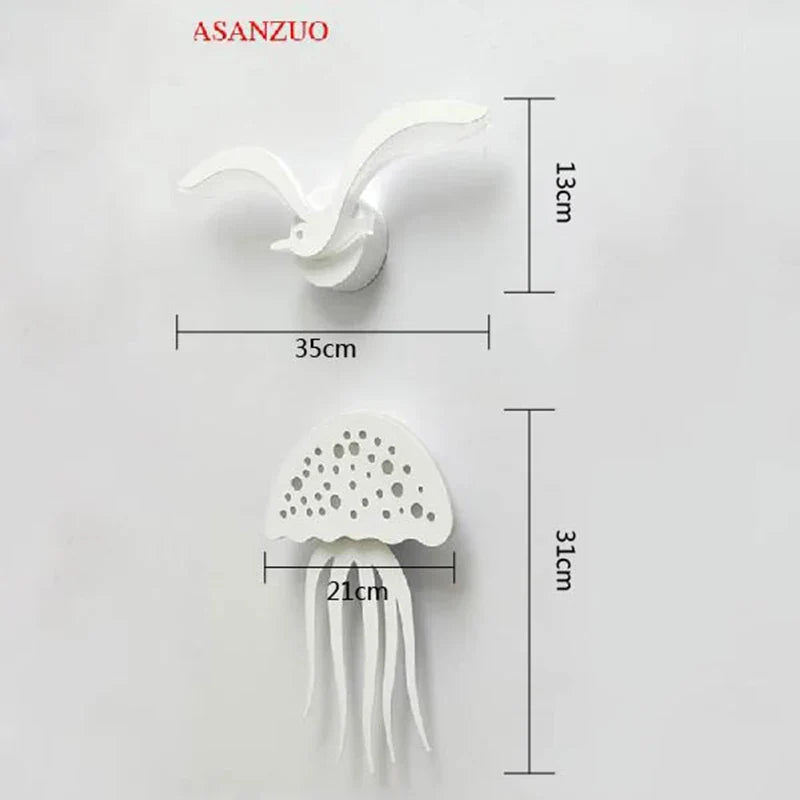 Afralia™ LED Jellyfish Wall Sconce Light for Modern Indoor Living Room Bedroom Stair Lamp