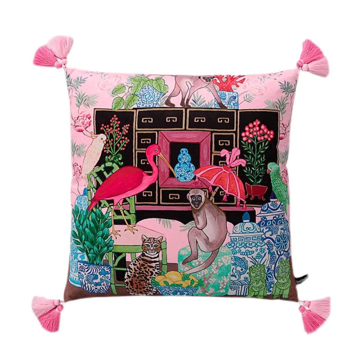 Afralia™ Luxe Cheetah Halo Pillowcase: Decorative Tassel Cushion Cover GG Style