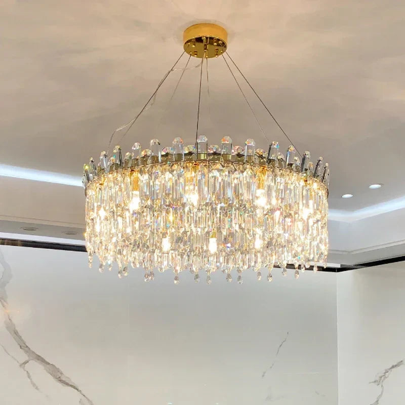 Afralia™ Luxury Crystal Chandeliers for Home Dining Room Living Room Villa Ceiling Lights