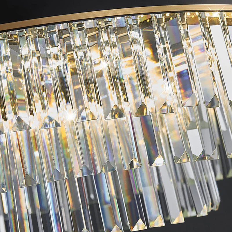 Afralia™ Black LED Crystal Chandelier for Dining Room Luxury Design