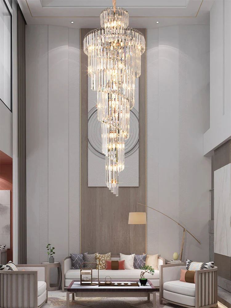 Afralia™ Modern Crystal Loft Chandelier for Luxury Living Spaces