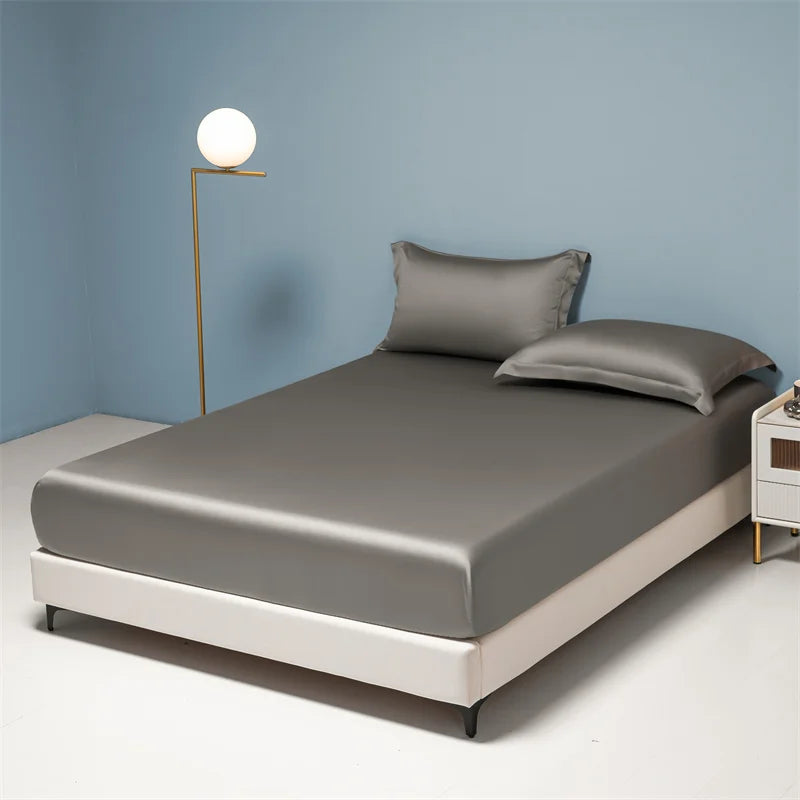 Afralia™ 1000TC Egyptian Cotton 10 Colors Fitted Sheet, King Queen Twin Sizes, Dark Gray