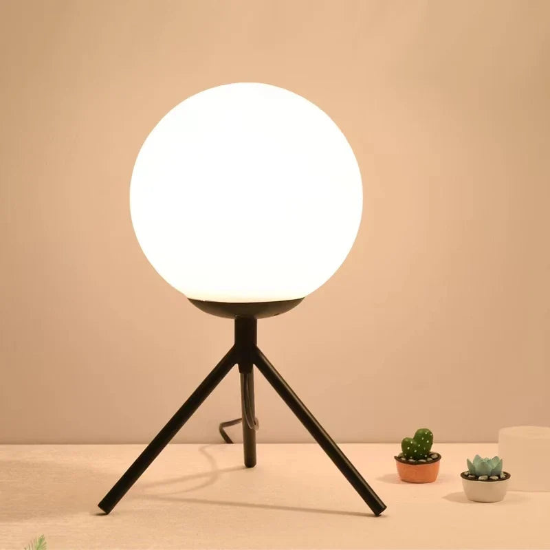 Afralia™ Glass Ball Table Lamp: Modern Nordic LED Desk Light