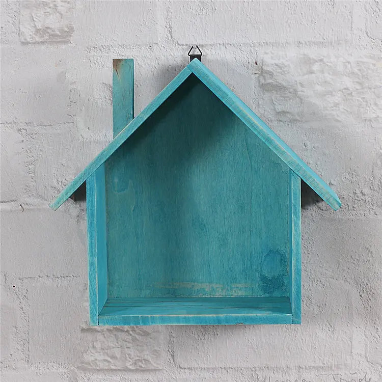 Afralia™ Retro Colored House Shelf Wall Decor for Children's Bedroom