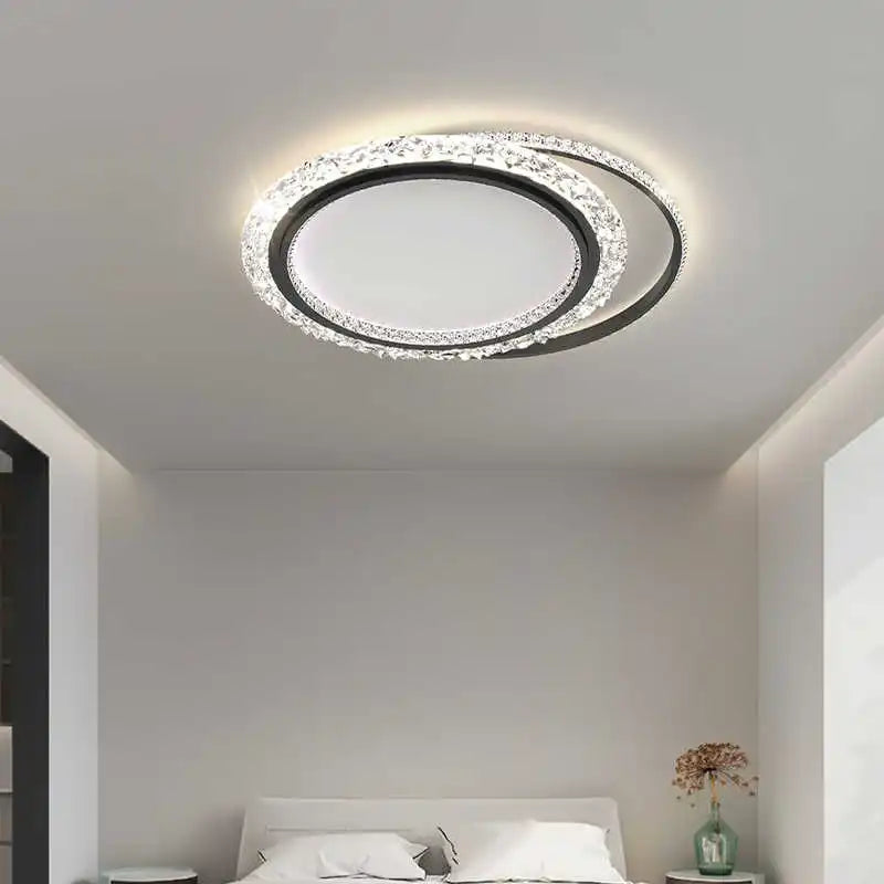 Afralia™ Minimalist Acrylic LED Ceiling Lamp, Gold Chandeliers for Modern Home Decor