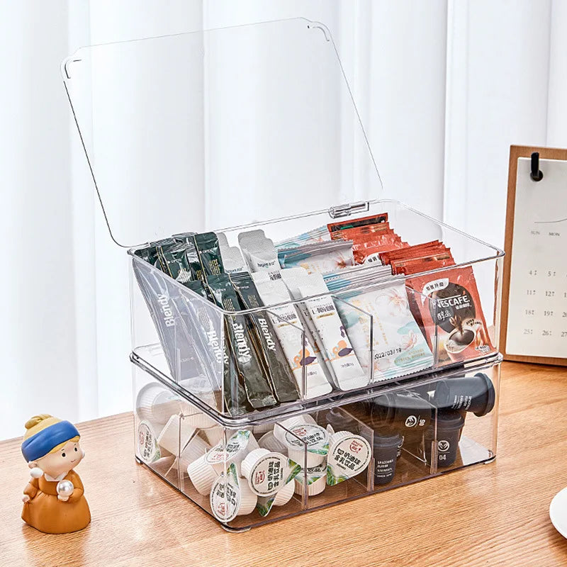 Afralia™ Coffee Tea Bag Storage Box for Kitchen Clothes Organization