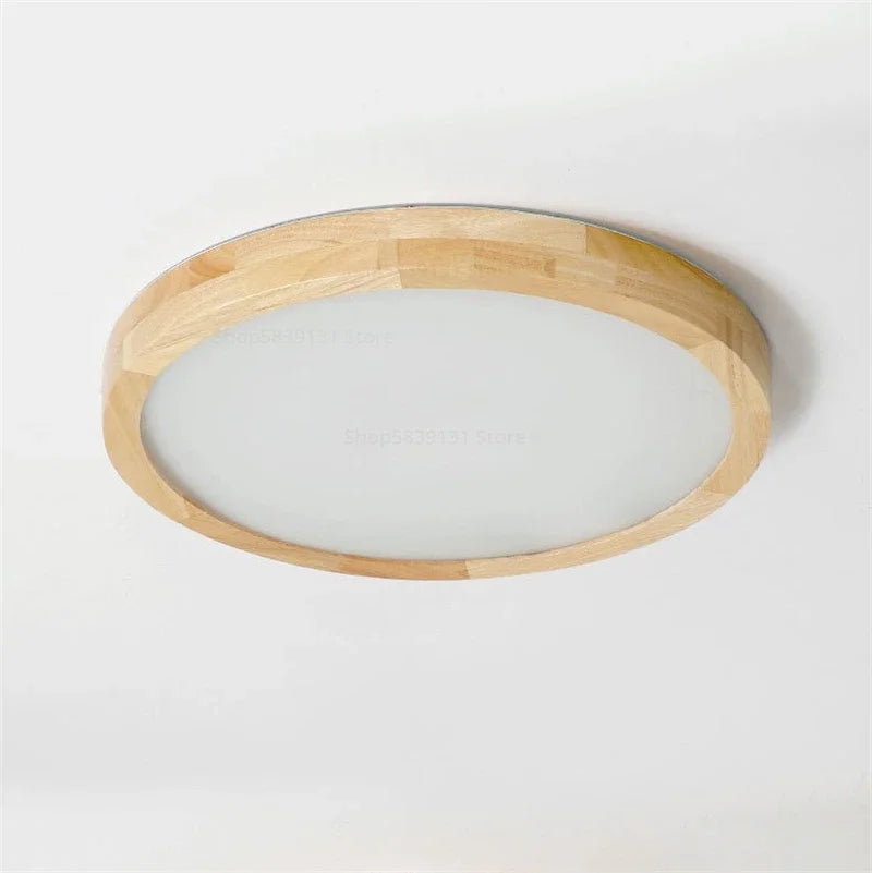 Afralia™ Modern Wood Art LED Ceiling Lights Ultra-thin Kitchen Hall Decoration Lighting