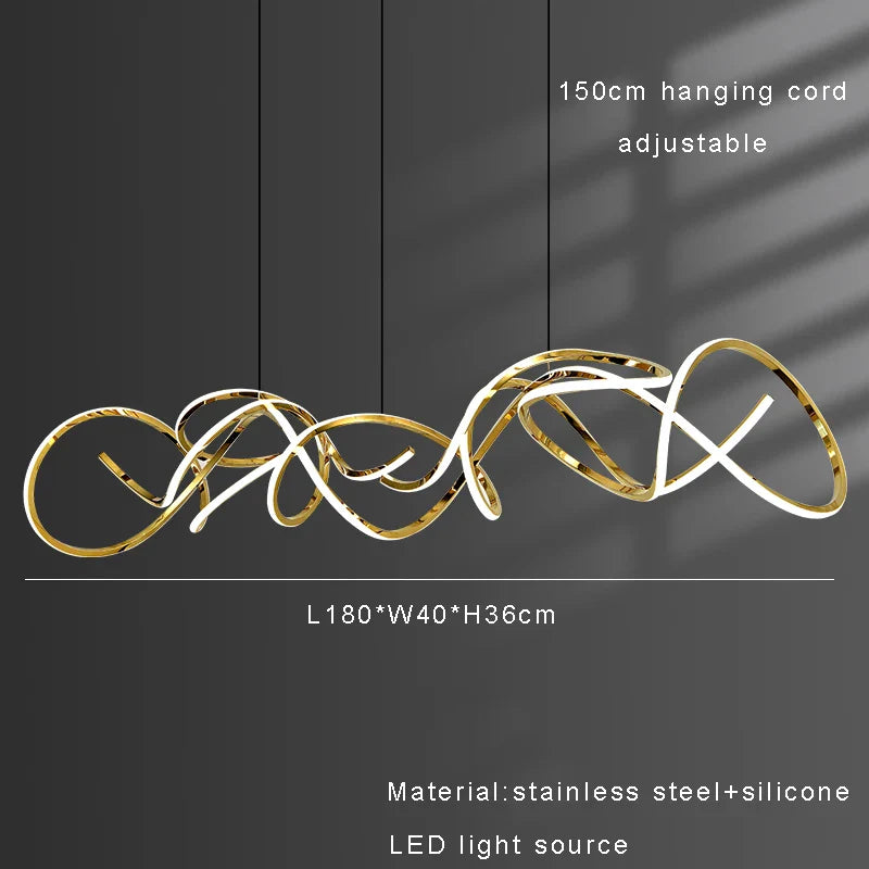 Afralia™ Stainless Steel Silicone Ceiling Chandelier - Modern Home Decor Light Fixture