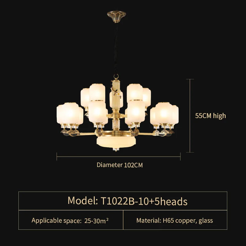 Afralia™ Luxe Jade Chandelier for Living Room, Villa, and Duplex Hall