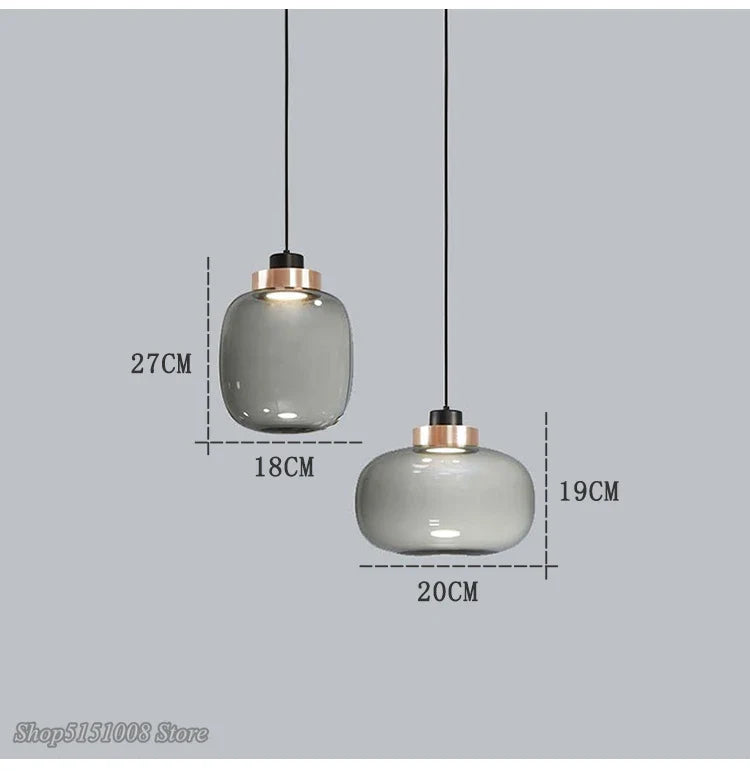 Afralia™ Nordic Glass Pendant Light - Modern Minimalist Bedroom Bar Decor