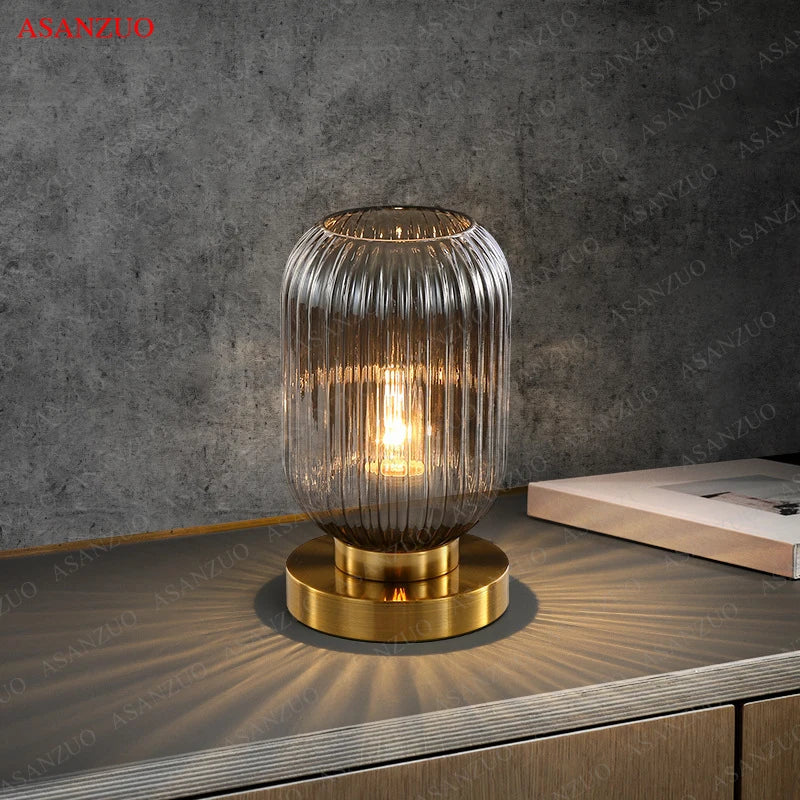 Nordic Glass Table Lamp for Bedroom & Living Room by Afralia™