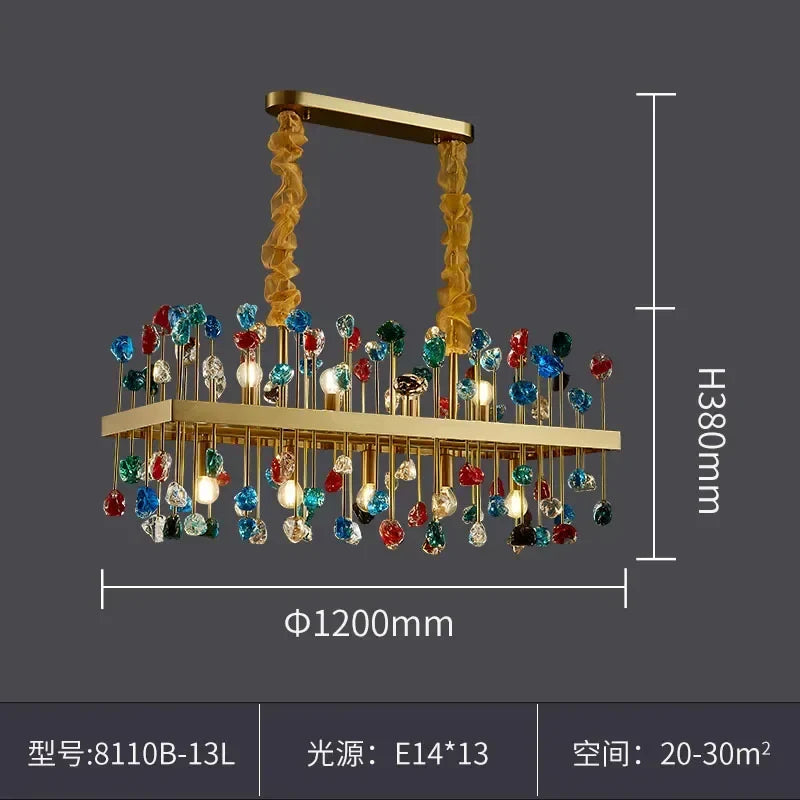 Afralia™ Crystal Chandelier LED Lighting Fixture for Dining Room & Kitchen Island